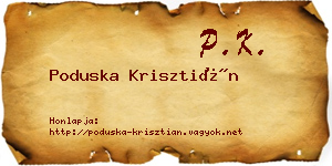 Poduska Krisztián névjegykártya